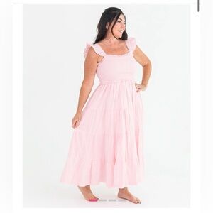 NWT Ruffle Butts Women's Smocked Flutter Strap Dress Pink Gingham